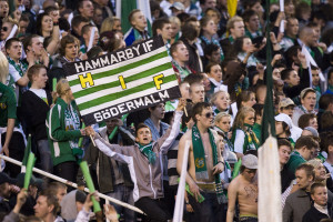 2008-05-07, Fotboll, Allsvenskan, Råsunda, Djurgården - Hammarby (0-2); Fans, Publik, Flagga. ©Andreas L Eriksson